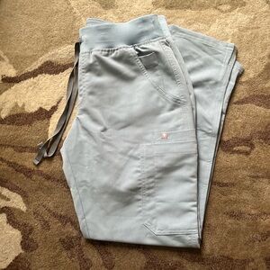 Figs- Yola with yoga waistband skinny scrub pants - Dusty Blue size XS, NWT